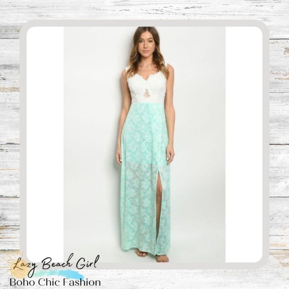 Mint Lace Maxi Dress